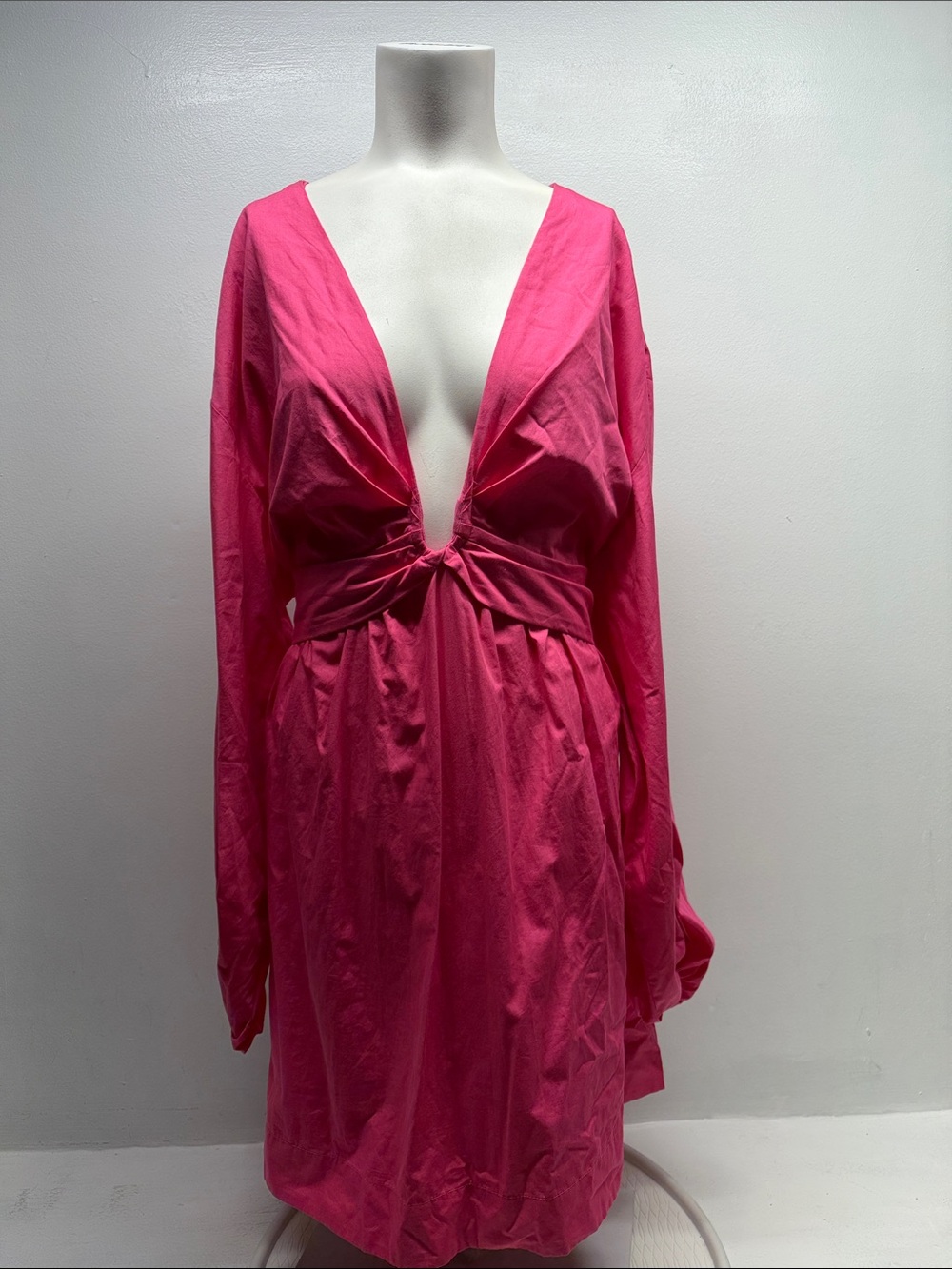 Free People Hot Pink Long Sleeve Mini Dress